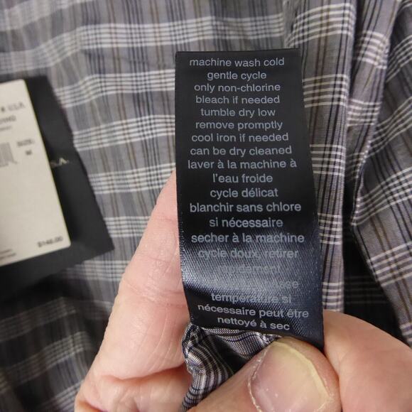 John Varvatos USA Shirt Mens SZ M Button Up Checkered Business Casual Dress NWT - Picture 6 of 12